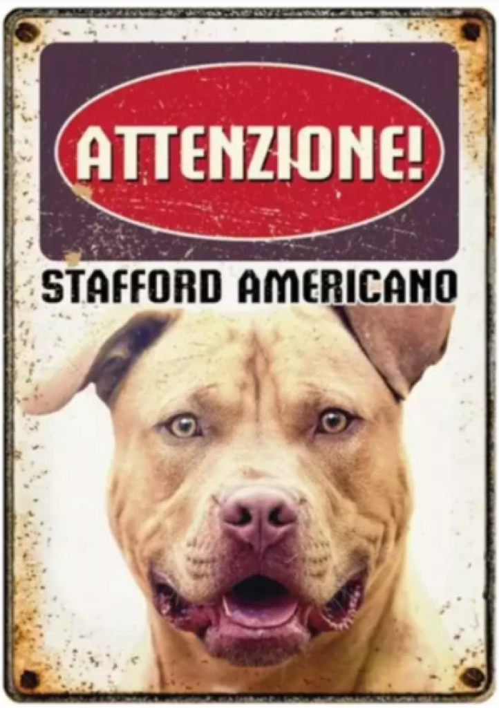 Metallschild "Stafford Americano" (italienisch)